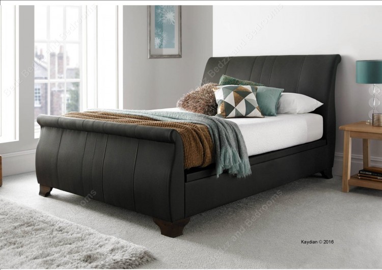 Kaydian Middleton 4ft6 Double Brown Leather Ottoman Bed by Kaydian
