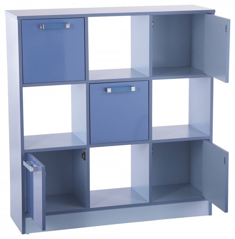 GFW Ottawa 2 Tones Gloss Blue 3x3 Cube Storage Unit by GFW