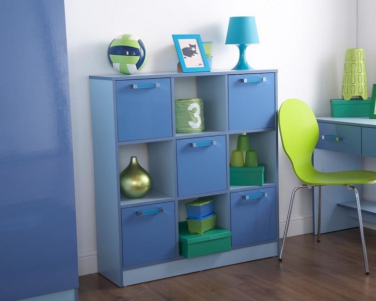 GFW Ottawa 2 Tones Gloss Blue 3x3 Cube Storage Unit by GFW