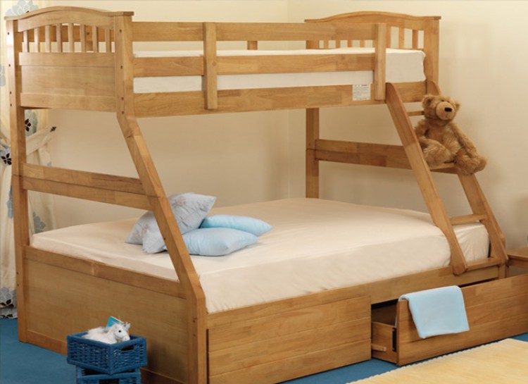 Sweet Dreams Epsom Triple Sleeper Bunk Bed in Oak by Sweet Dreams