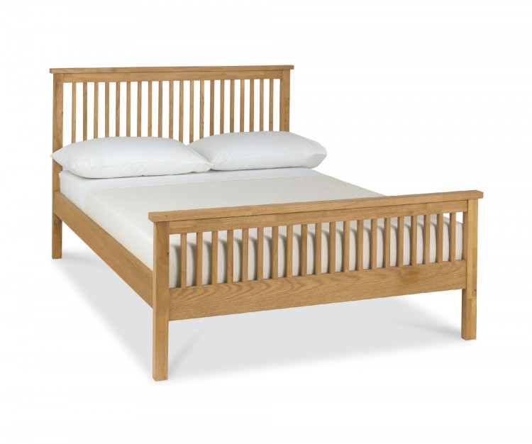 Bentley Designs Atlanta Oak 4ft Small Double High Foot End Bed Frame by