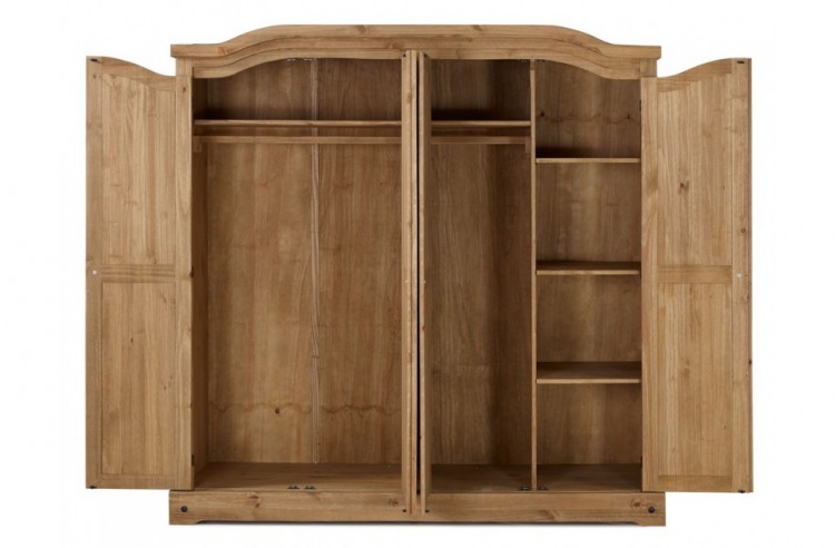 Birlea Corona Pine 4 Door Wardrobe By Birlea