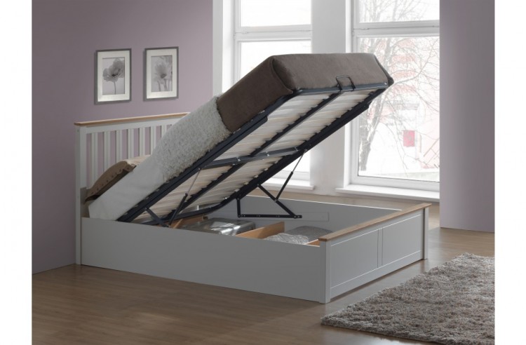 Birlea Phoenix 4ft6 Double Pearl Grey Ottoman Lift Wooden Bed Frame Birlea Phoenix 4ft6 Double Pearl Grey Ottoman Lift Wooden Bed Frame Show More Information
