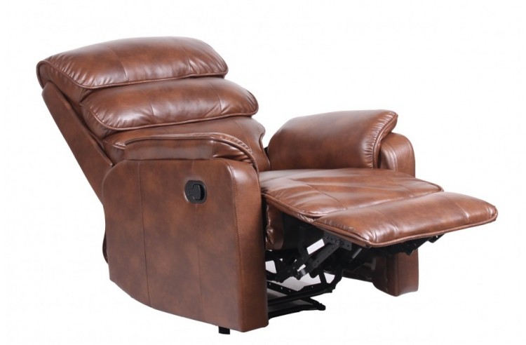 Faux Leather Recliner Chair By Birlea, Brown Millen Faux Leather Recliner Armchair