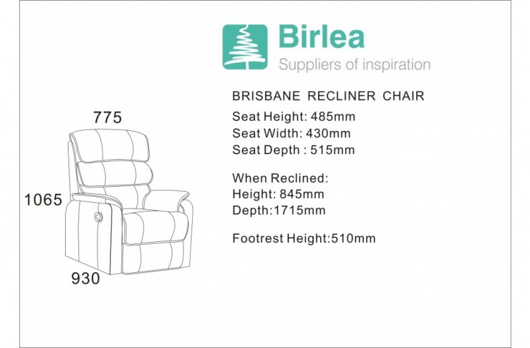 birlea brisbane bronze brown faux leather recliner chair by birlea