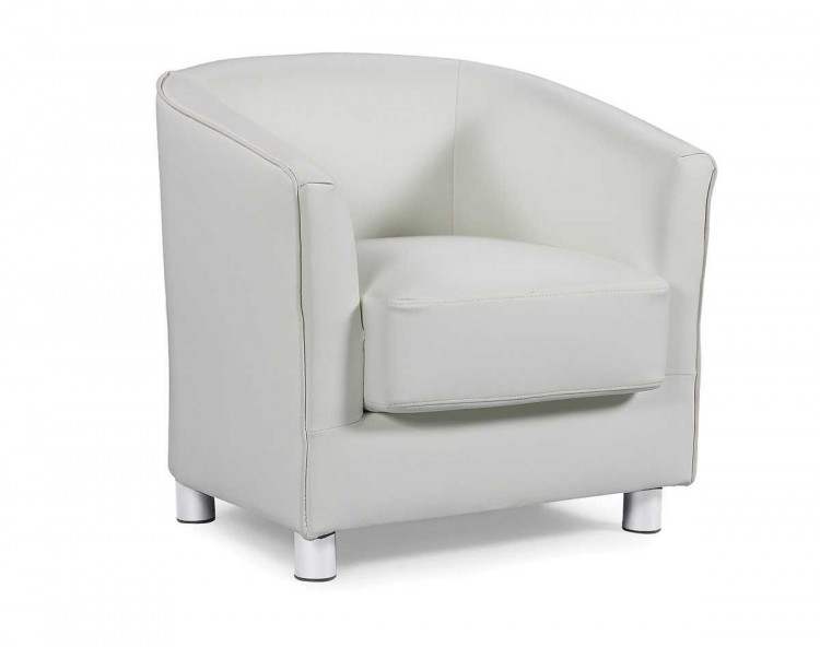 Sleep Design Endon Ivory White Faux Leather Tub Chair by UK Bed Store