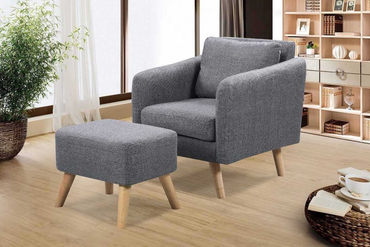Sleep Design Blithfield Charcoal Grey Fabric Chair And Footstool By Uk Bed Store I wanted to add some color to the room, but still have it be traditional looking.