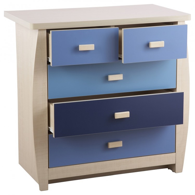 Gfw Sydney 3 2 Chest Of Drawers With Blue Detailing By Gfw