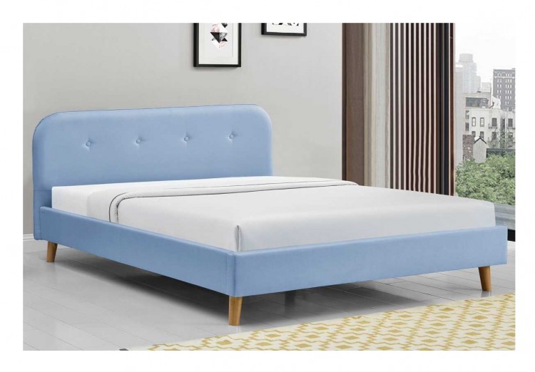 Blue Fabric Bed Frame By Uk, Blue Wooden Double Bed Frame