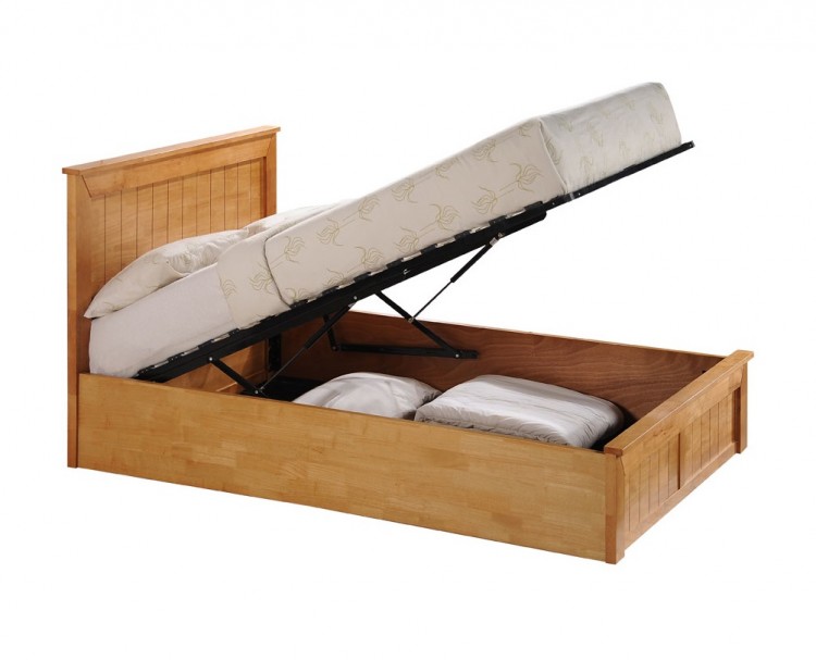 Sweet Dreams Chandler 4ft6 Double Oak Finish Wooden Ottoman Bed Frame