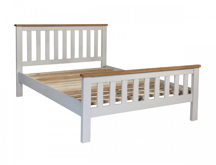 Sweet Dreams Cooper 4ft6 Double Grey And Oak Wooden Bed Frame by Sweet