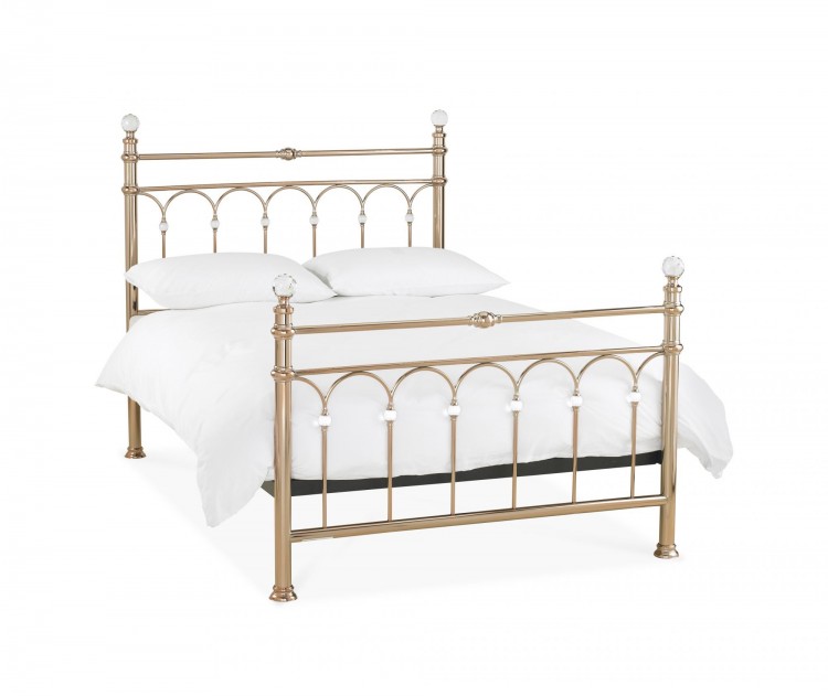 Bentley Designs Krystal 4ft6 Double Rose Gold Metal Bed