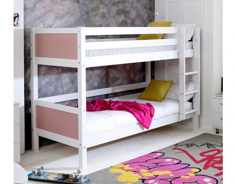 Flexa Nordic Bunk Bed 1 With Flat Rose End Panels by Thuka