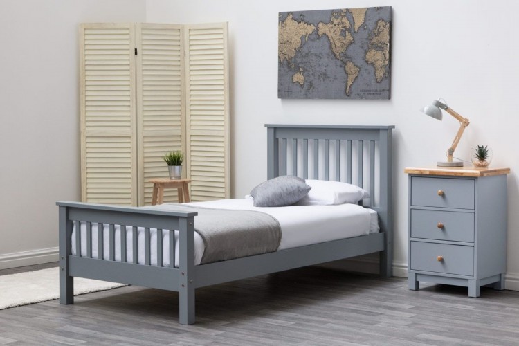 Sleep Design Adlington 3ft Single Grey Wooden Bed Frame by ...