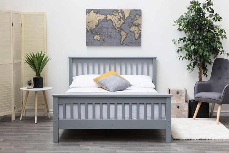 Sleep Design Adlington 4ft6 Double Grey Wooden Bed Frame by UK Bed Store