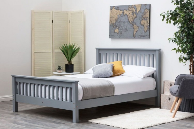 Sleep Design Adlington 4ft6 Double Grey Wooden Bed Frame by UK Bed Store