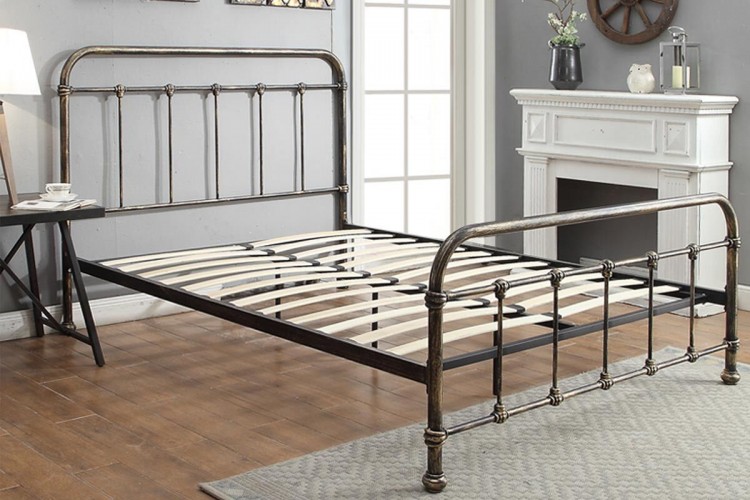 Sleep Design Burford 4ft6 Double Rustic Metal Bed Frame by UK Bed Store