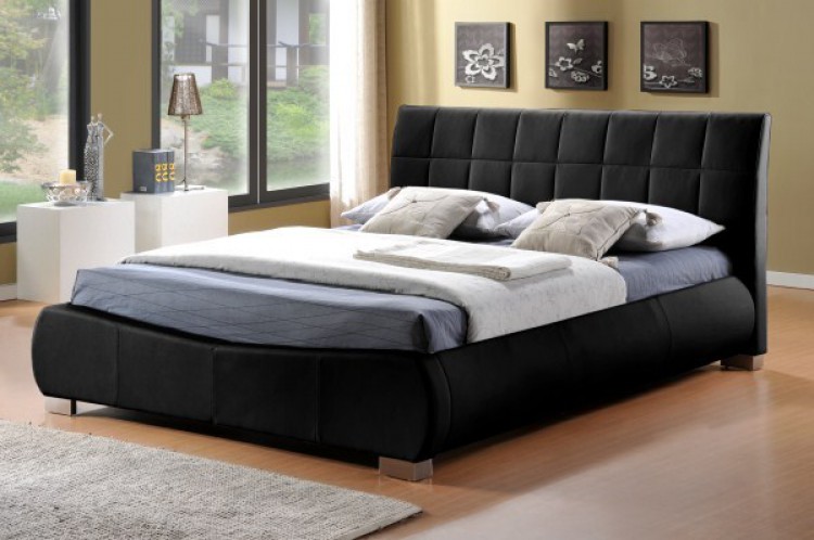 Limelight Dorado 4ft6 Double Black Faux Leather Bed Frame ...