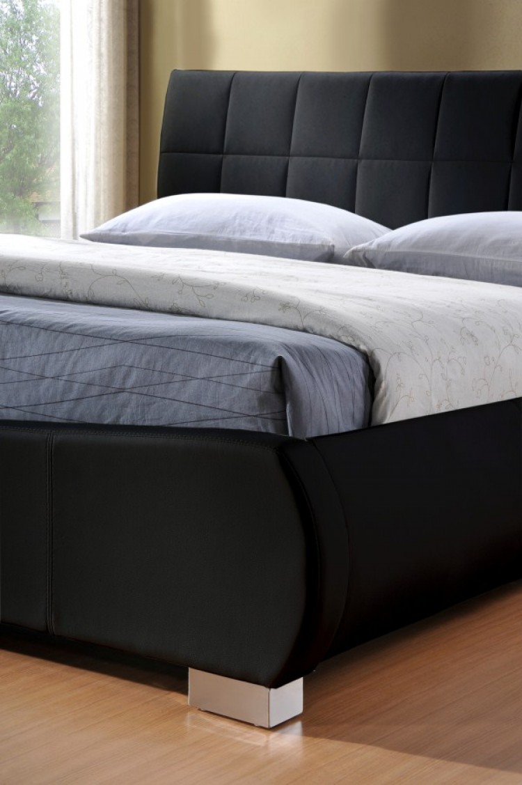 Limelight Dorado 4ft6 Double Black Faux Leather Bed Frame ...
