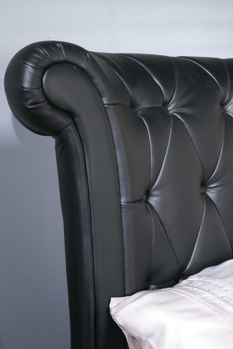 Limelight Epsilon 6ft Super Kingsize Black Faux Leather Bed Frame