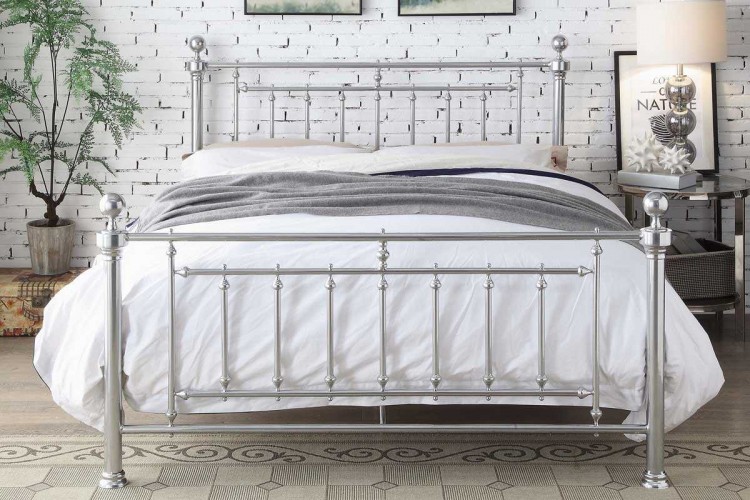 bed metal chrome frame cobham sleep frames double