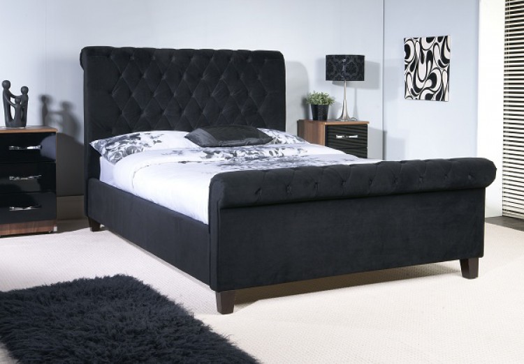 Limelight Orbit 5ft Kingsize Black Velvet Fabric Bed Frame By Limelight Orbit 5ft Kingsize Black Velvet Fabric Bed Frame By Beds