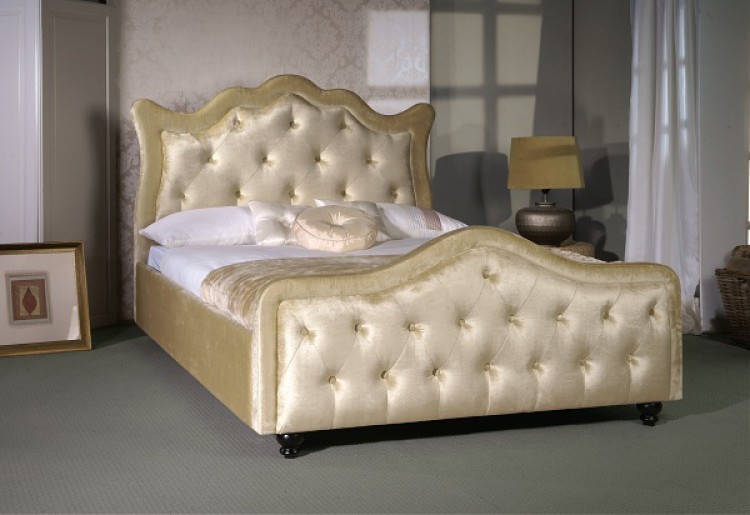 Limelight Vega 4ft6 Double Gold Velvet Fabric Bed Frame by Limelight Beds