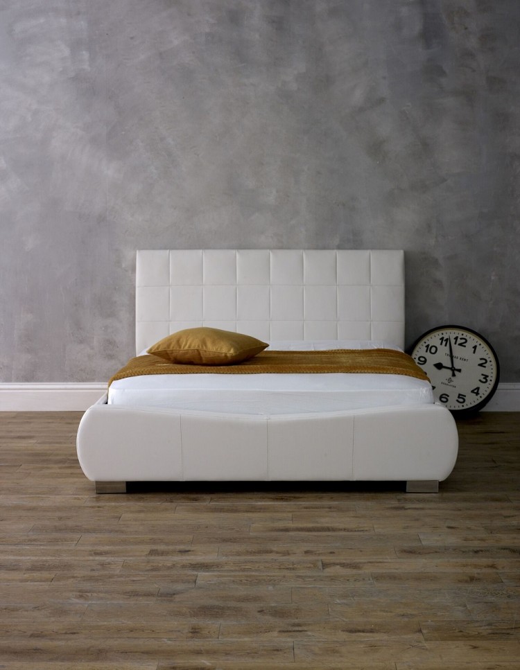 Limelight Dorado 5ft Kingsize White Faux Leather Bed Frame by