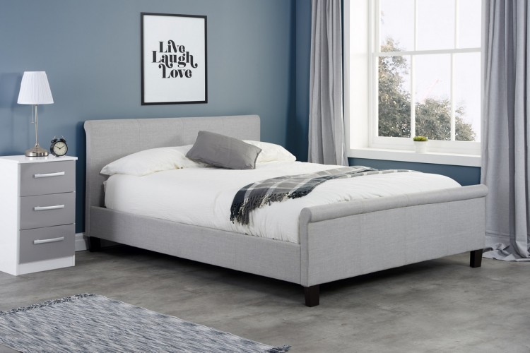 Birlea Stratus 4ft6 Double Grey Fabric Bed Frame by Birlea