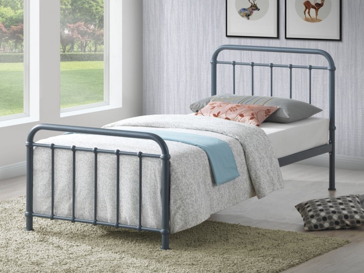 Time Living Miami 3ft Single Grey Metal Bed Frame by Time Living