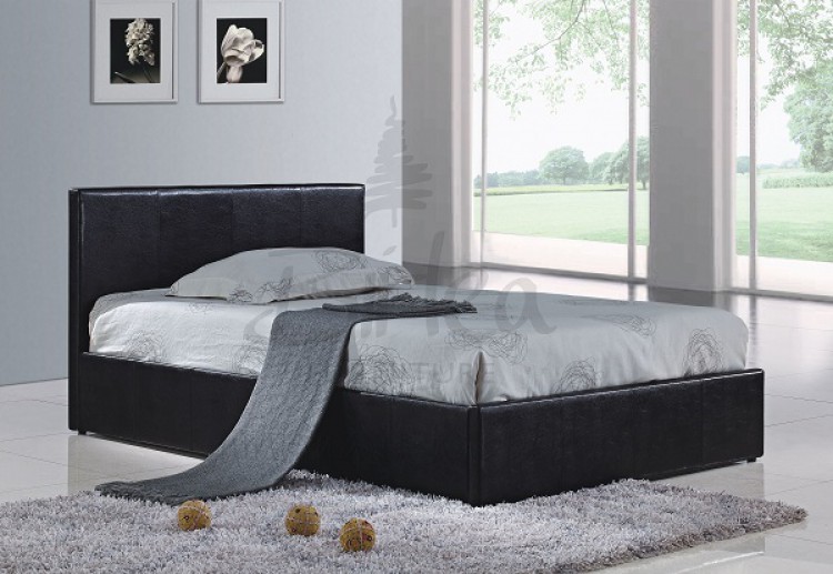 Birlea Berlin Ottoman 4ft Small Double Black Faux Leather ... Check out our leather ottoman selection for the very best in unique or custom, handmade pieces from our chairs & ottomans shops.