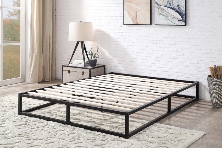 size metal frame bed king Double Sleep Design Metal Black Bed 4ft6 Amersham Platform