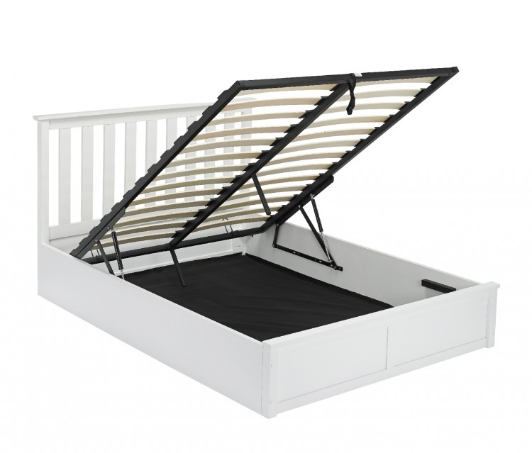 LPD Oxford 4ft6 Double White Wooden Ottoman Bed Frame by LPD Furniture