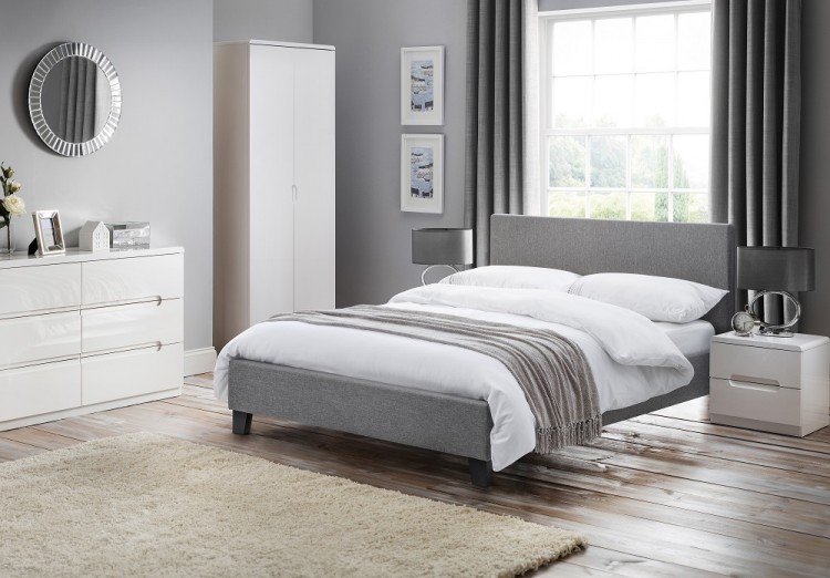 Julian Bowen Rialto 4ft6 Double Grey Fabric Bed Frame by Julian Bowen
