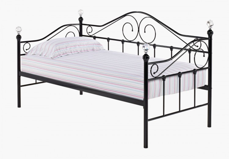 LPD Florence 3ft Single Black Metal Day Bed Frame by LPD Furniture