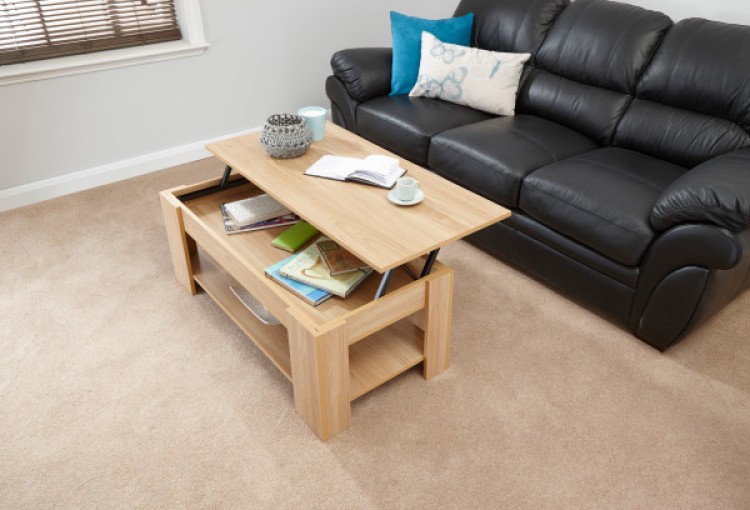 GFW Lift Up Coffee Table in Oak Finish by GFW