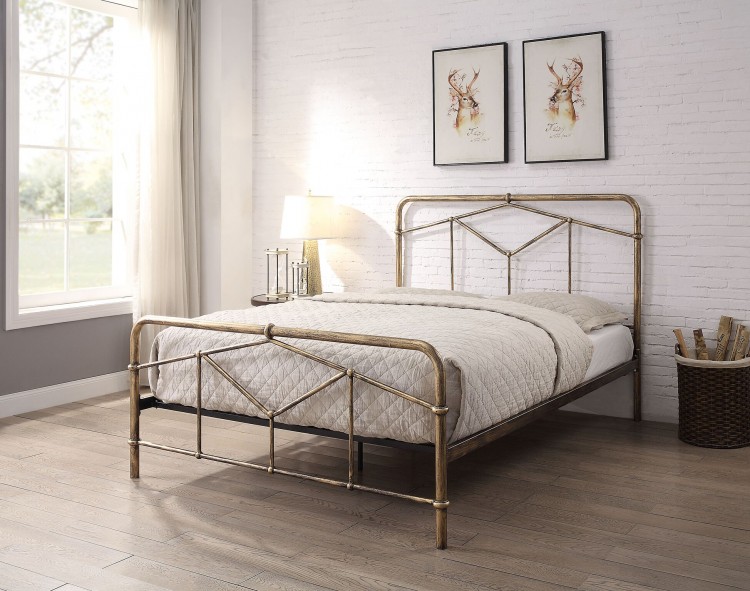 Flintshire Axton 4ft6 Double Metal Bed Frame In Antique Bronze by