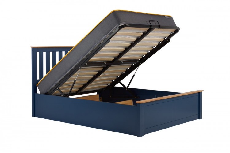 Birlea Phoenix 5ft Kingsize Navy Blue Ottoman Lift Wooden Bed Frame by Birlea