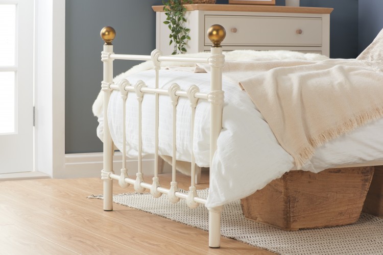 Birlea Atlas 3ft Single Cream Metal Bed Frame by Birlea