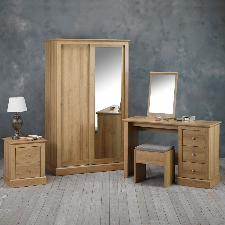 LPD Devon Oak Finish Dressing Table Set