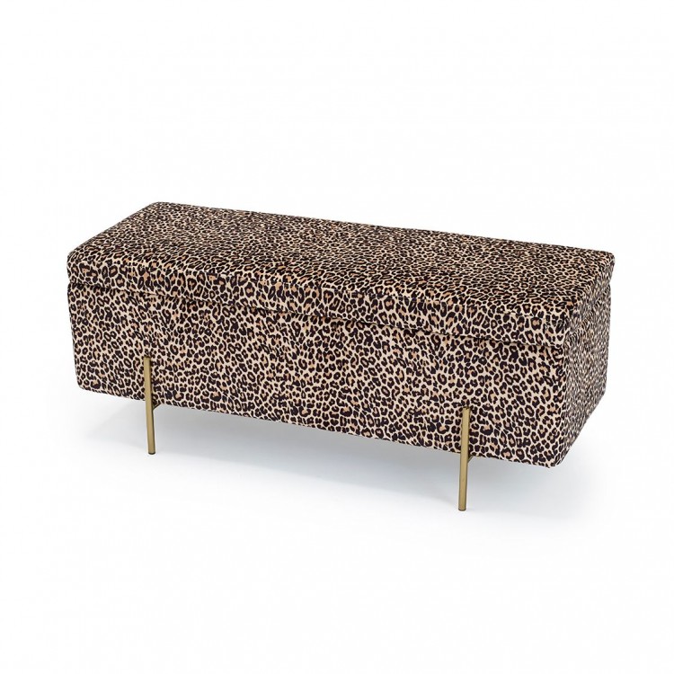 Leopard clearance bench ottoman