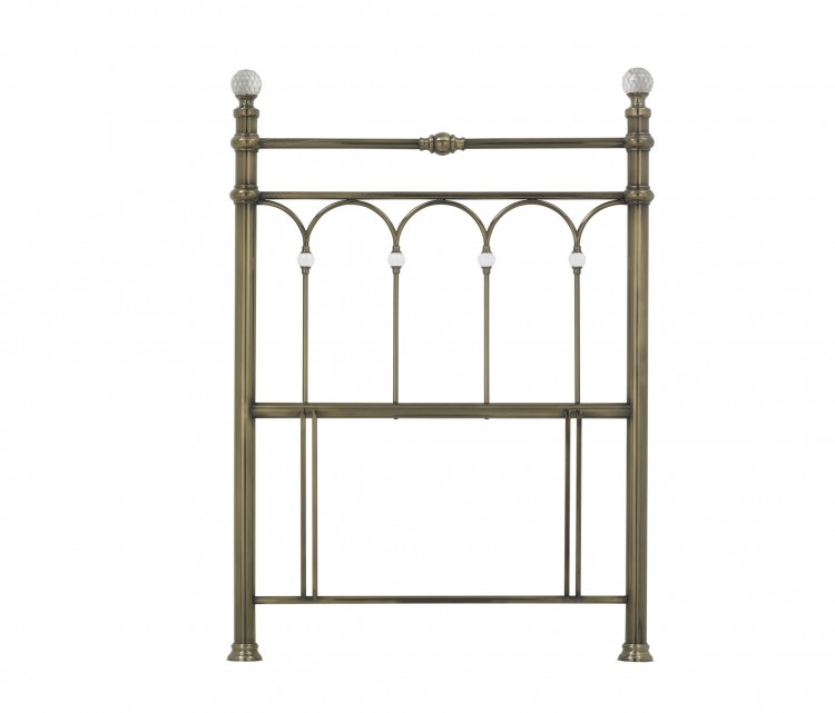 Bentley Designs Krystal 3ft Single Antique Brass Finish Metal Headboard