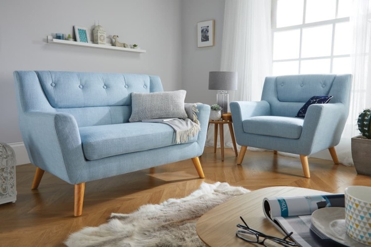 Duck egg blue bedroom chair top