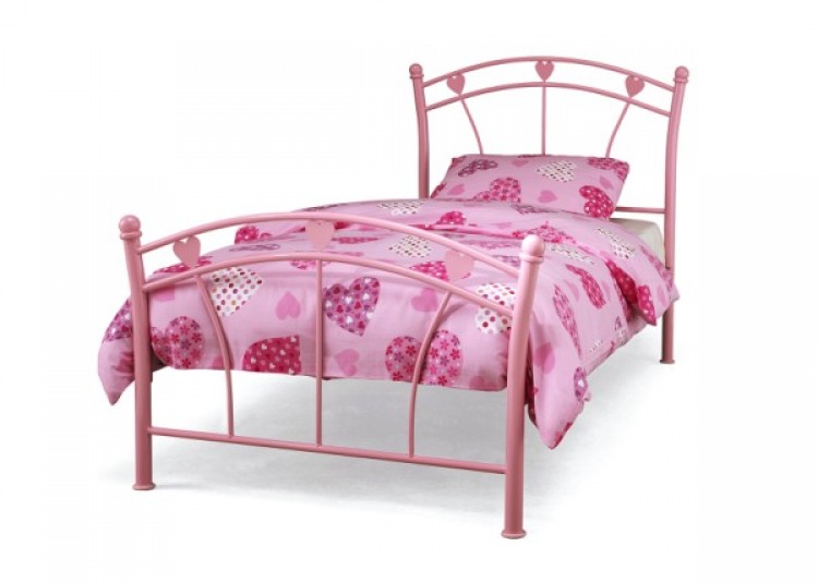 Serene Jemima 2ft6 Small Single Pink Metal Bed Frame by ...