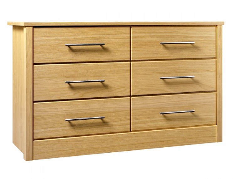 Kingstown Serena Oak 6 Drawer Chest of Drawers by UK Bed Store