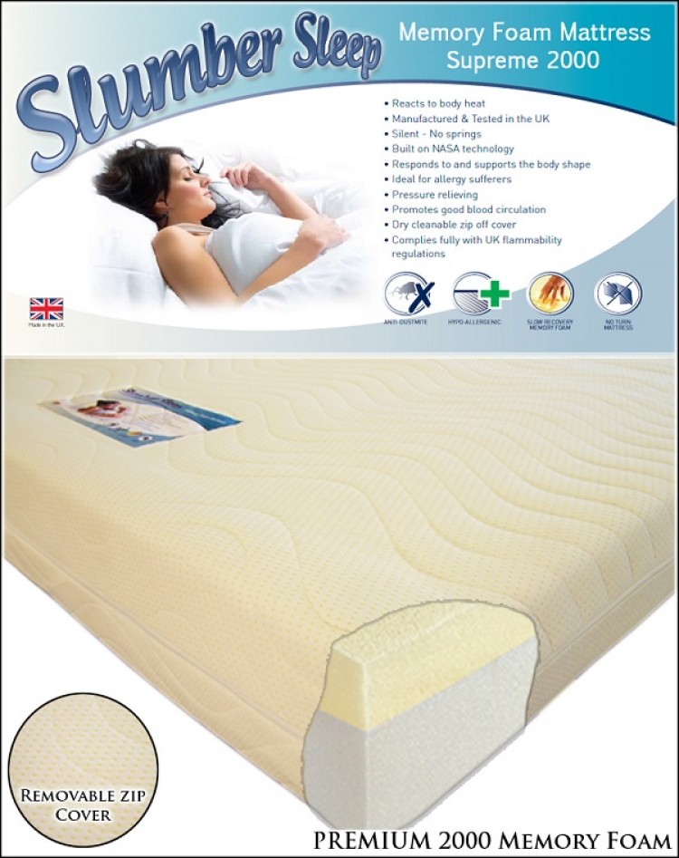 Small double memory foam mattress no springs discount