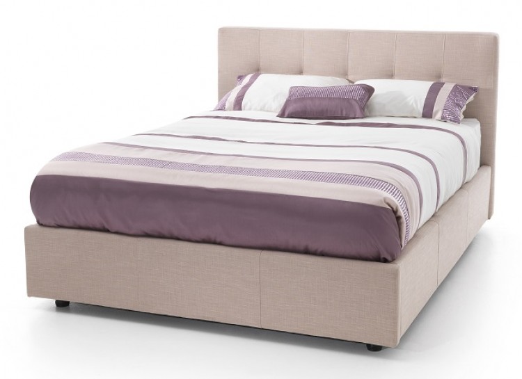 Serene Lucca 4ft Small Double Stone Fabric Ottoman Bed Frame by Serene Furnishings Serene Lucca 4ft Small Double Stone Fabric Ottoman Bed Frame by Serene Furnishings