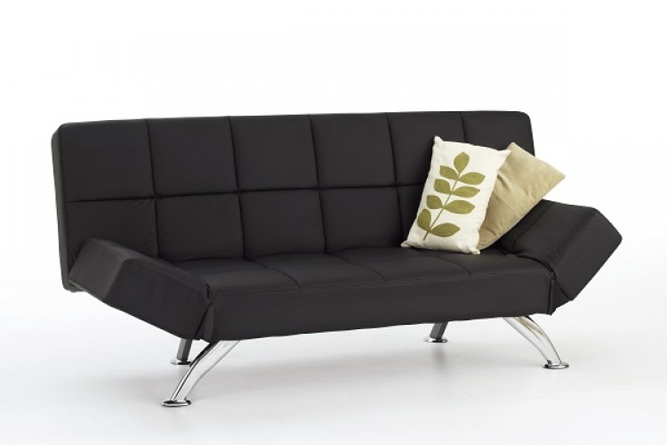 venice black faux leather sofa bed