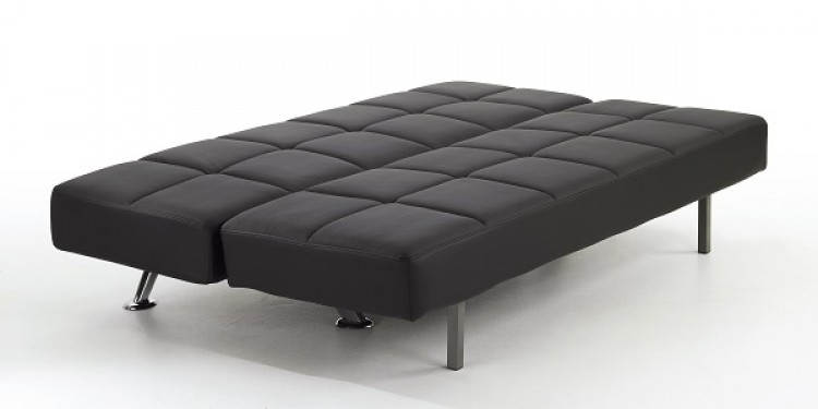 venice black faux leather sofa bed