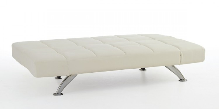 venice white faux leather sofa bed